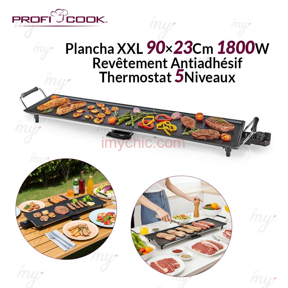 Prof Cook plancha XXL 90×23Cm 1800W Revêtement Antiadhésif